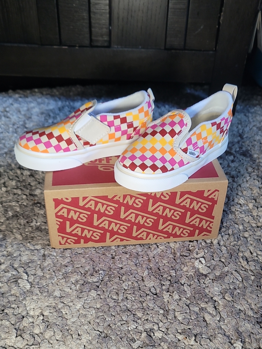 Vans Kids Slip-On Sneakers - Pink, Orange, Yellow